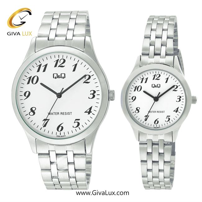 ساعت مچی اورجینال ست کیو اند کیو Q&Q نقره ای | نقره ای| سفید| کد رفرنس مردانه: C00A-001PY، زنانه: C01A-001PY